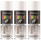 3X Paint Factory White Primer Spray Paint 400ml