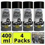 4X - Matt Black Car Spray 400ml