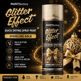 4X - Paint Factory Gold Glitter Effect Spray Paint 400ml
