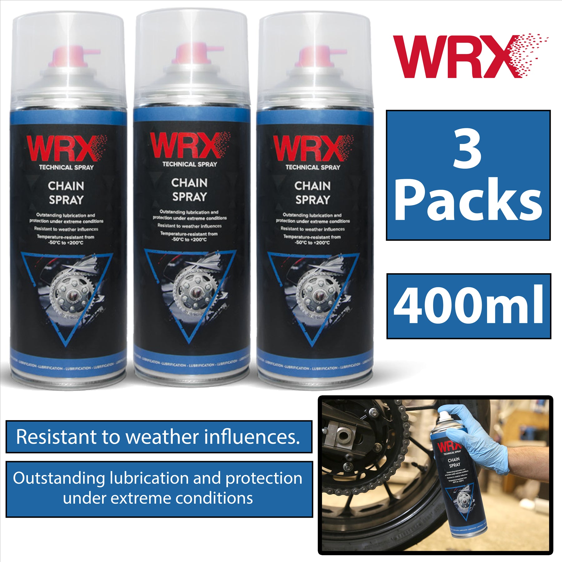 3X WRX Chain Spray 400ml Technical Spray