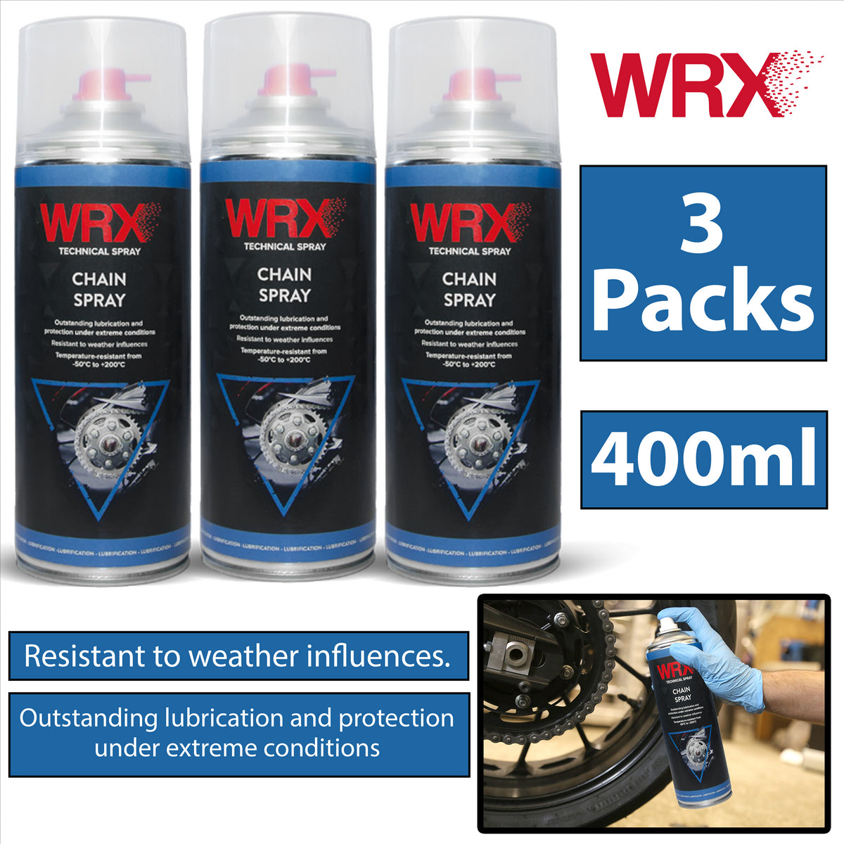3X WRX Chain Spray 400ml Technical Spray