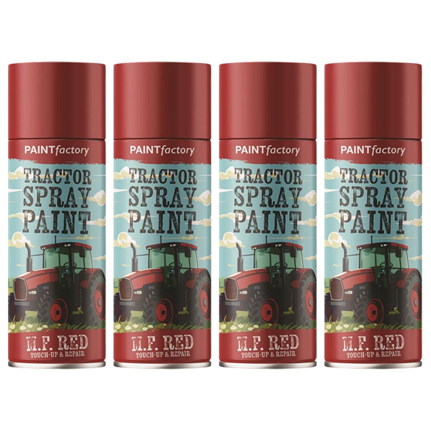 4X - Tractor Spray Paint Massey Ferguson Red 400ml Spray Paint