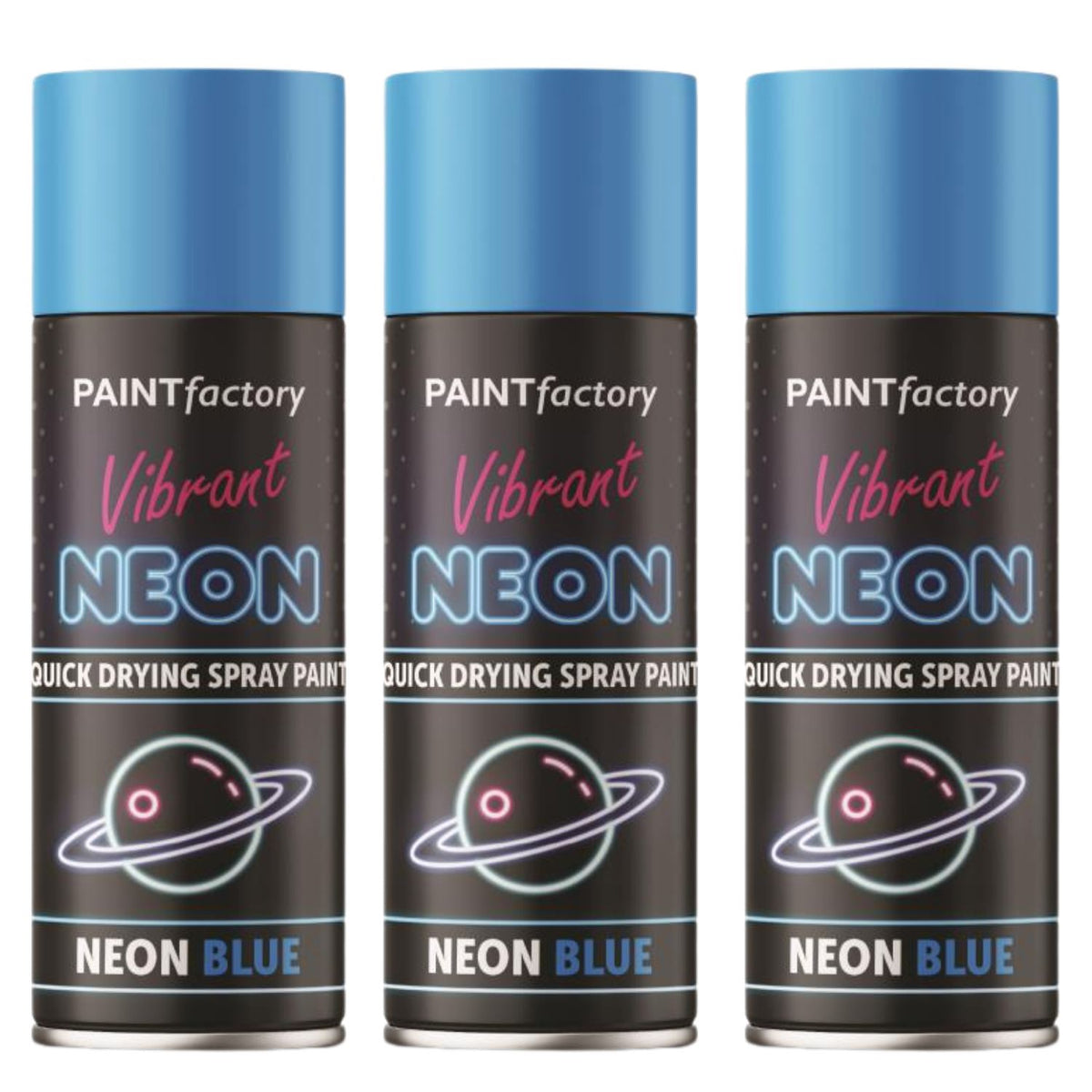 3X Paint Factory Blue Fluorescent Neon Spray Paint 200ml