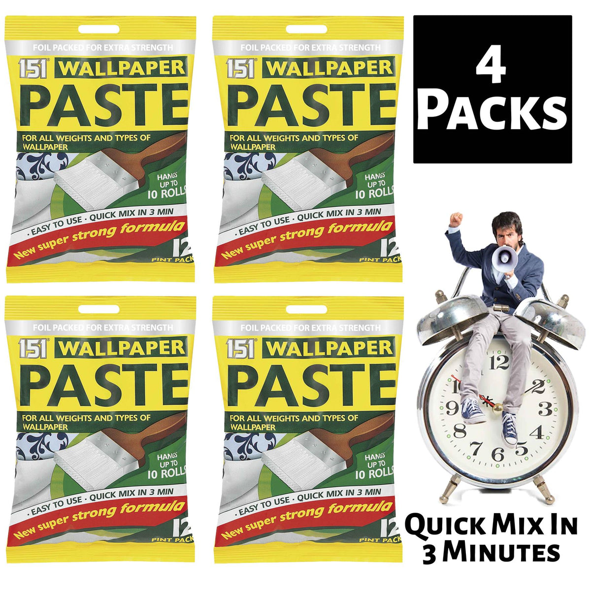 4X Wallpaper Paste 10 Roll Wallpaper Paste
