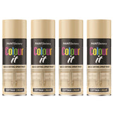 4X Paint Factory Cottage Cream Gloss Spray Paint 400ml