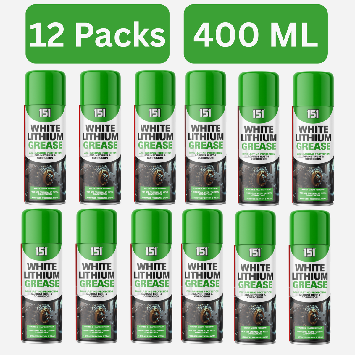 12X 151 White Lithium Grease Long Lasting Protection 400ml