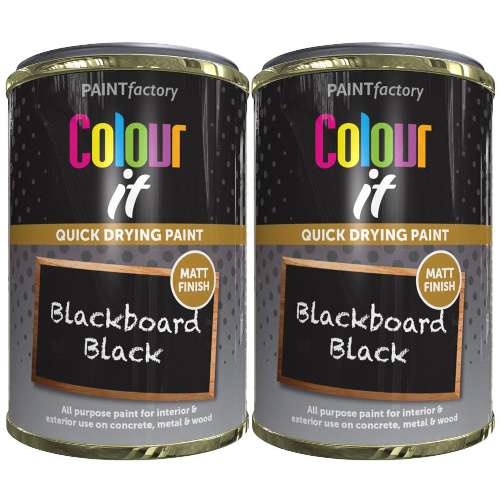 2X Paint Factory Blackboardpaint Factory Black Paint Tin 300ml Tin Paint