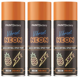 3X Paint Factory Neon Orange Spray Paint 400ml
