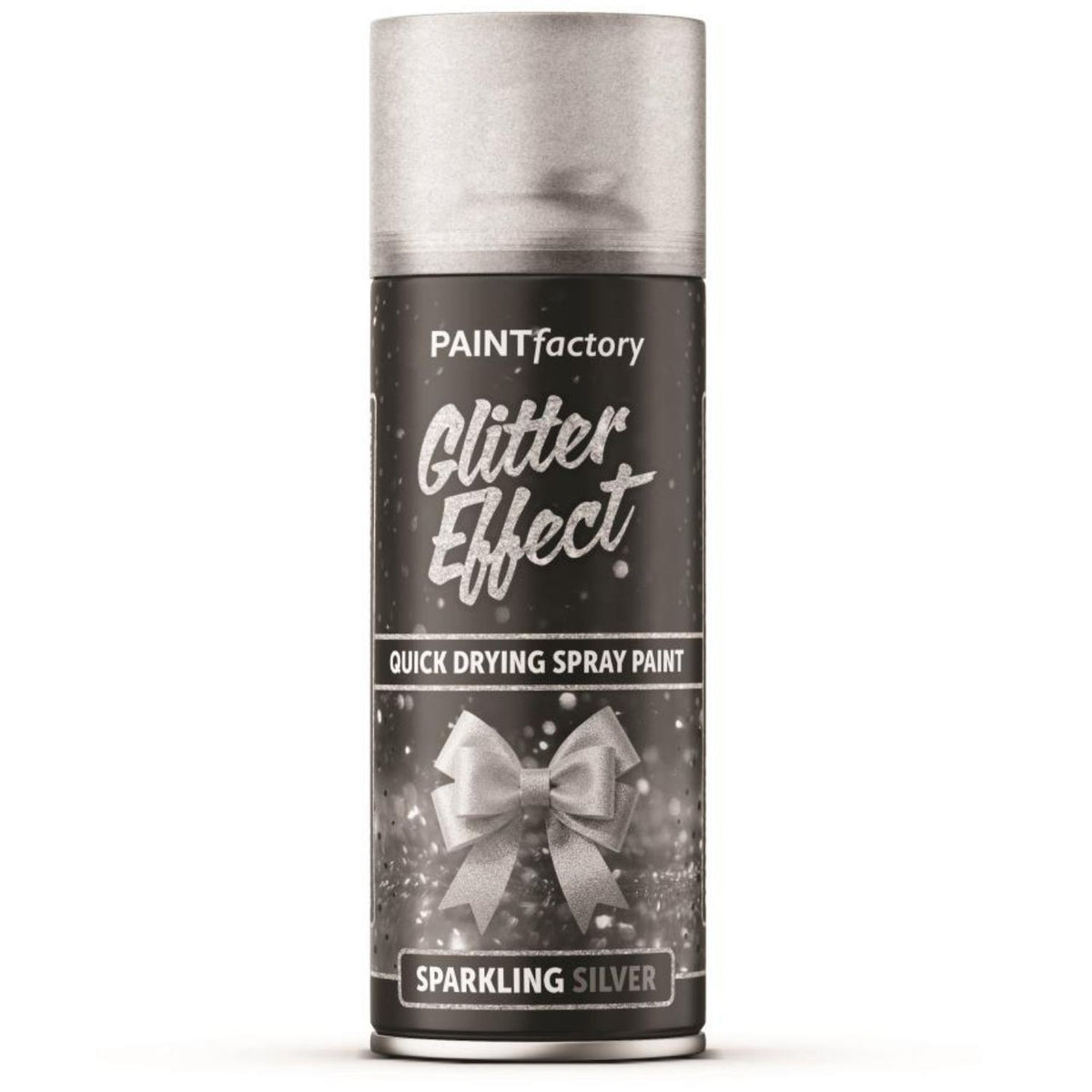 1X - Paint Factory Silver Glitter Effect Spray Paint 400ml