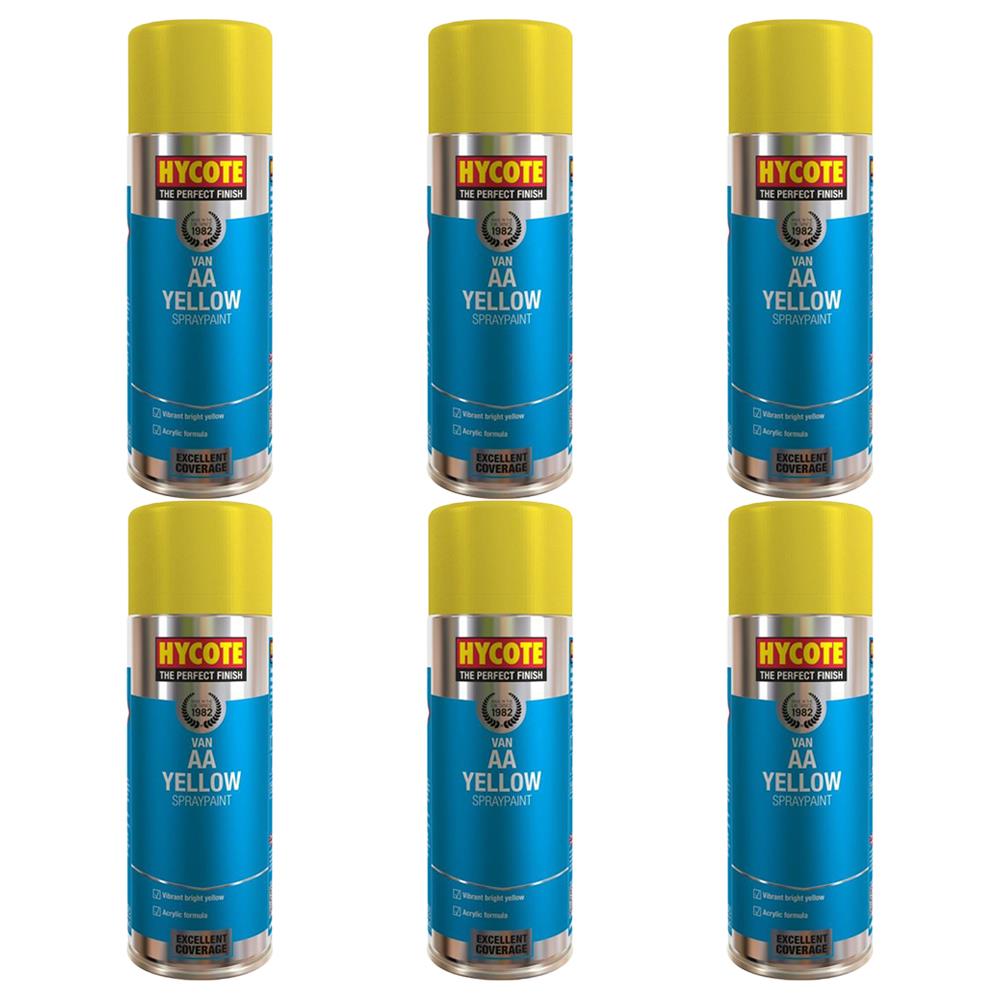 6X Hycote Aa Van Yellow Spray Paint 400ml