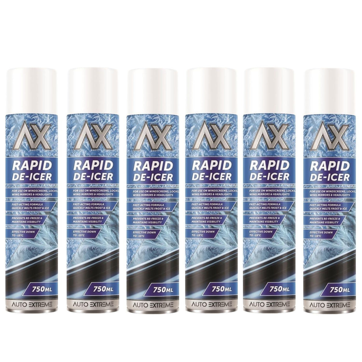 6X - Auto Extreme Fridge Freezer De-Icer Spray 750ml