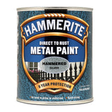 Hammerite Hammered Silver Paint 750ml With 1" Paint Brush
