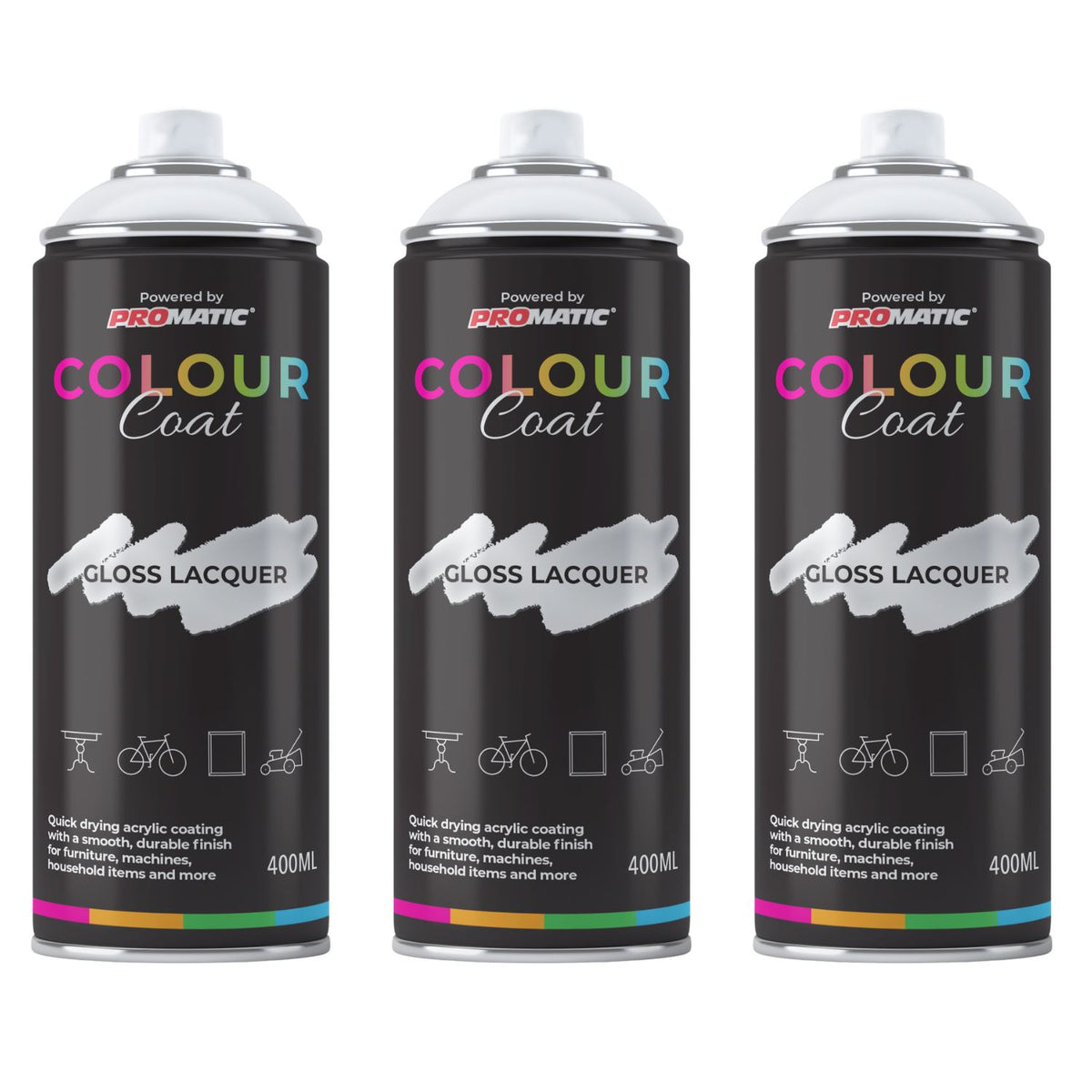 3X Clear Coat Clear Gloss Spray Paint 400ml