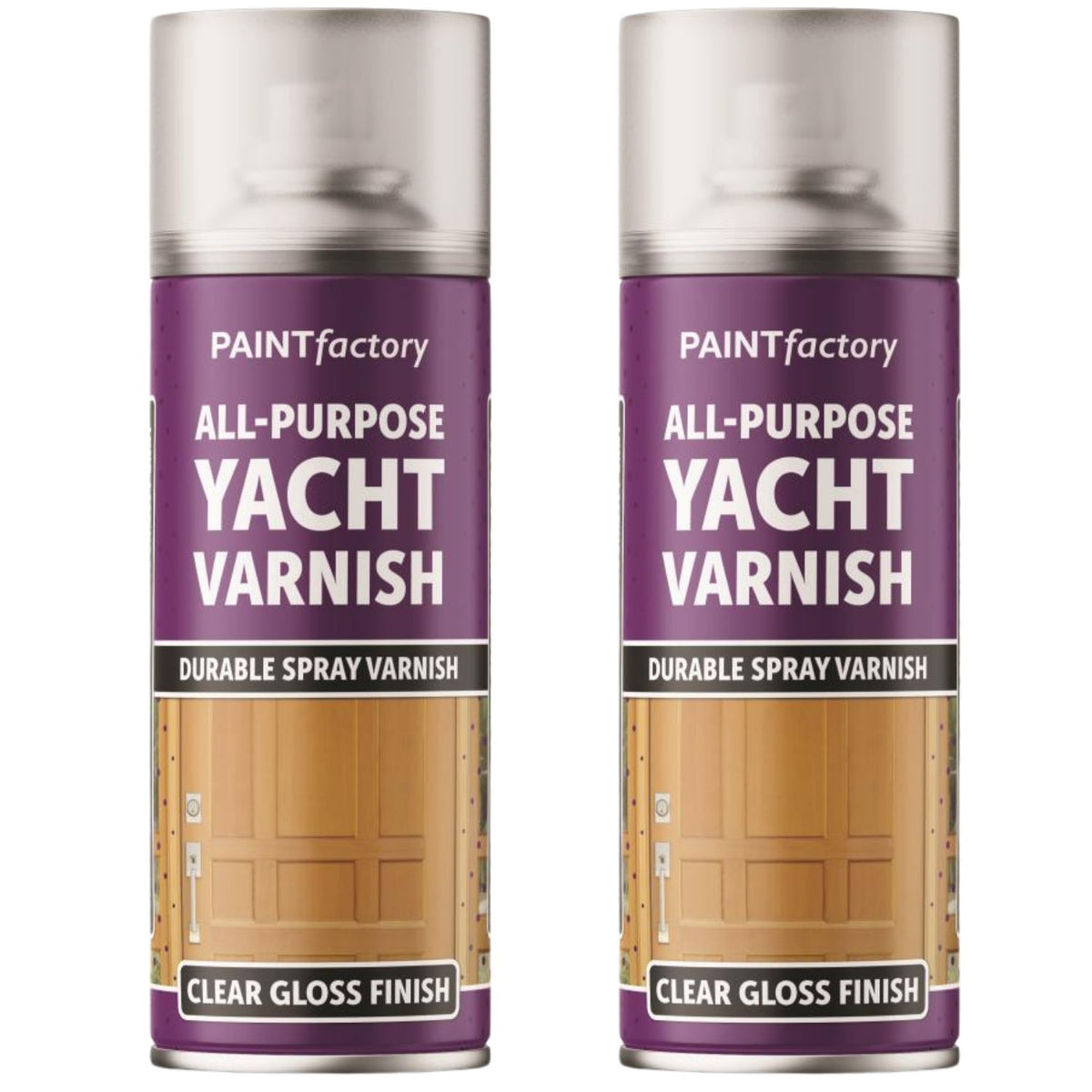 2X Paint Factory Clear Yacht Varnish Spray 400ml
