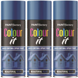 3X Paint Factory Beautiful Blue Gloss Spray Paint 400ml