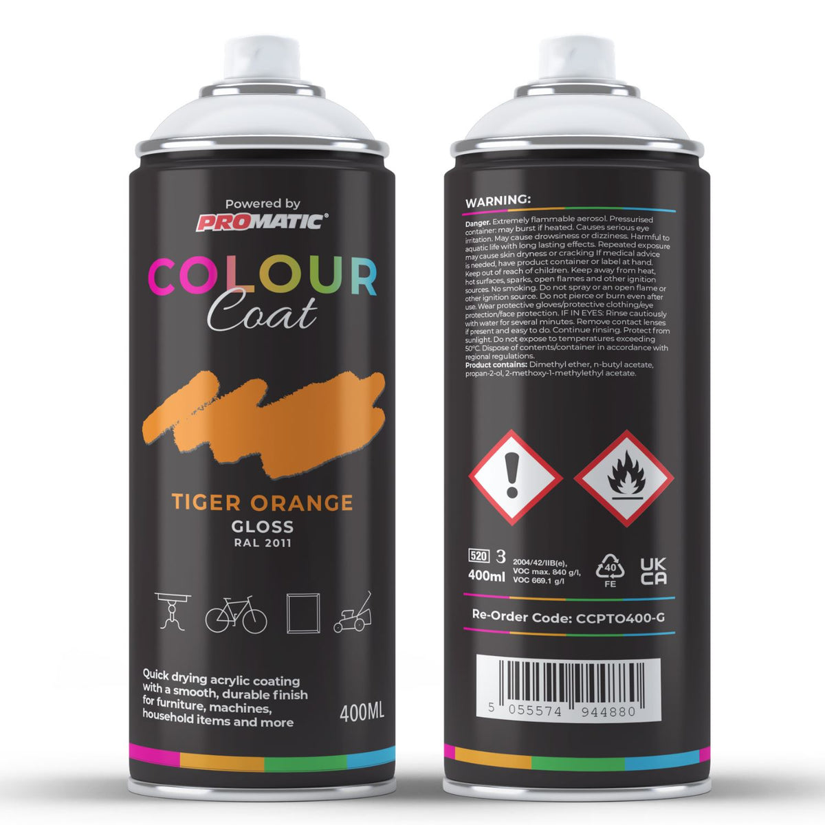 Tiger Orange RAL 2011 Gloss Spray Paint 400ml