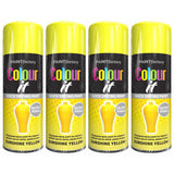 4X Paint Factory Sunshine Yellow Gloss Spray Paint 250ml Spray Paint