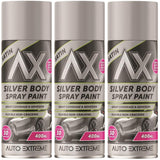 3X Auto Extreme Silver Spray Paint 400ml