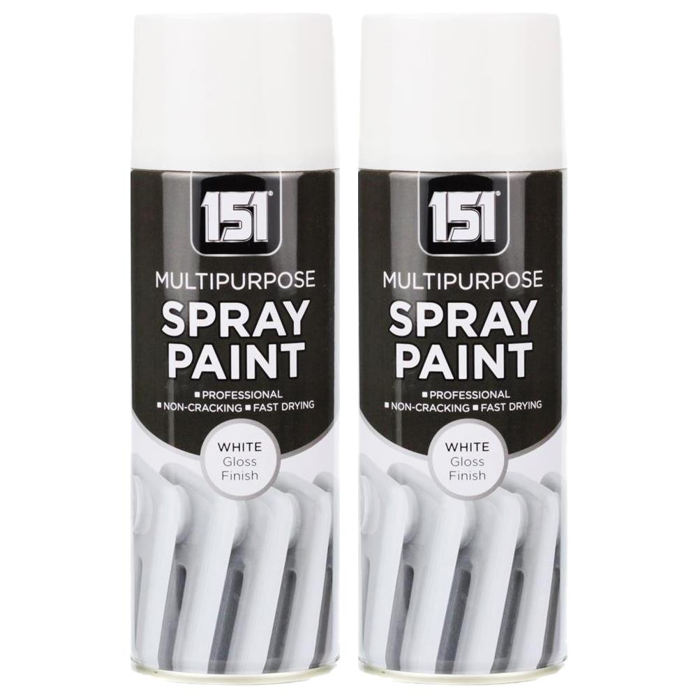 2X 151 White Gloss Spray Paint 400ml Spray Paint