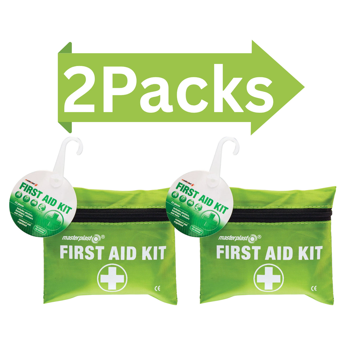 2X Masterplast Mini First Aid Kit 24 Piece Medical Pouch Portable Travel Car Kit