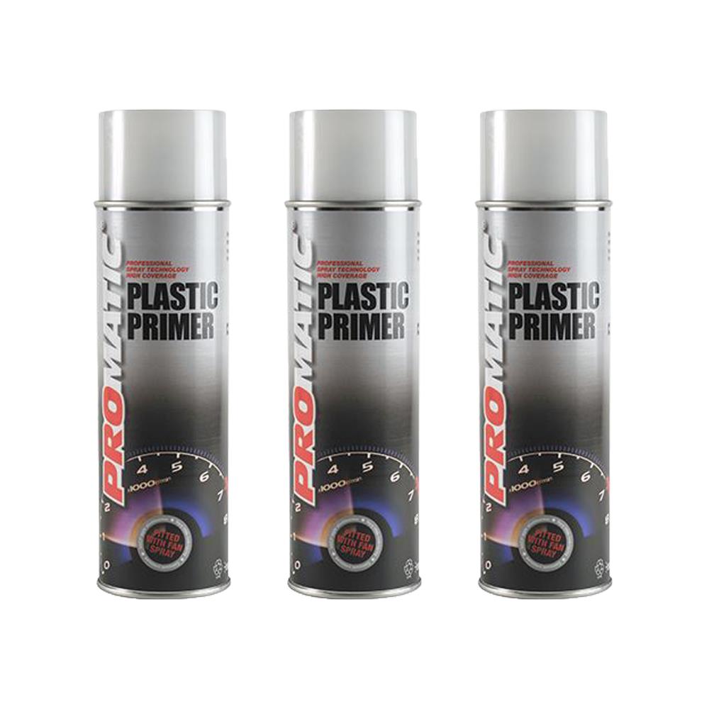 3X Promatic Plastic Primer 500ml Spray Paint