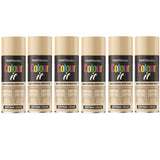 6X Paint Factory Cottage Cream Gloss Spray Paint 400ml