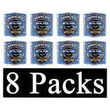 8X Hammerite Smooth Black Paint 250ml Tin Paint