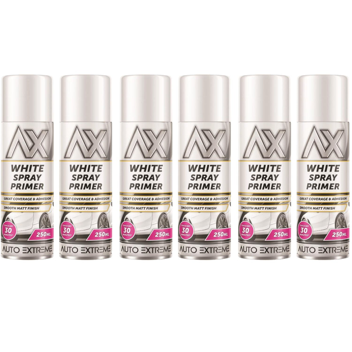 6X Auto Extreme White Primer Paint 250ml