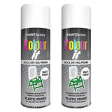 2X Paint Factory Plastic Primer Spray Paint 400ml