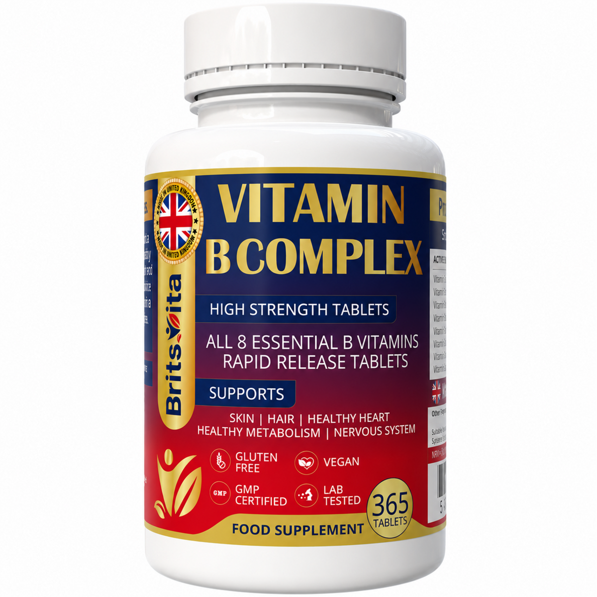 Brits Vita Vitamin B Complex 365 High Strength Tablets All Essential B Vitamins