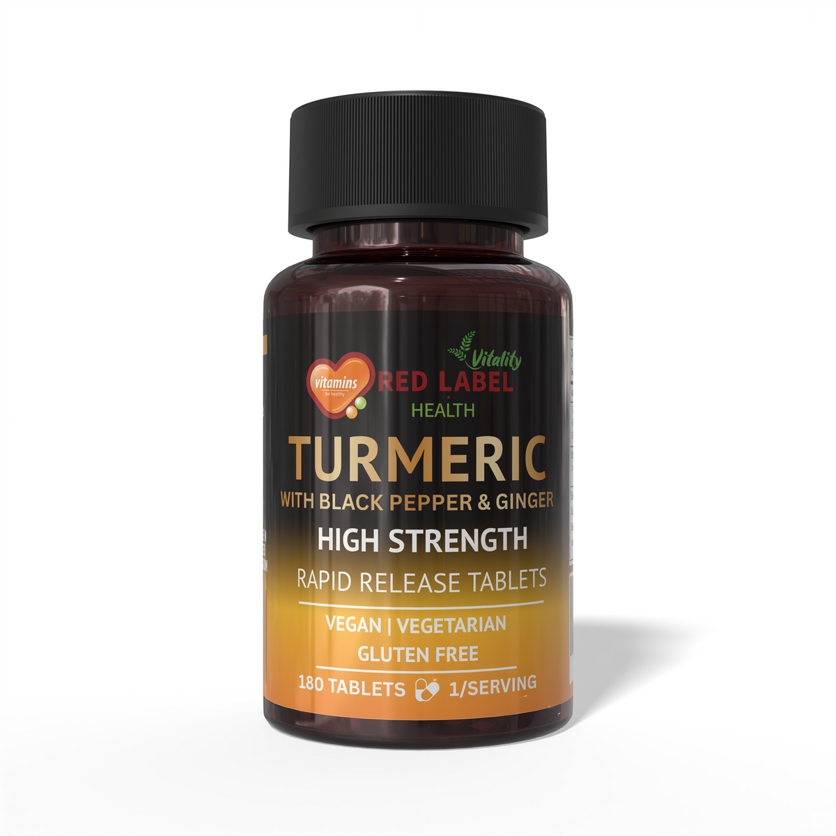 Turmeric with Black Pepper & Ginger 180 Tablets - 2620mg