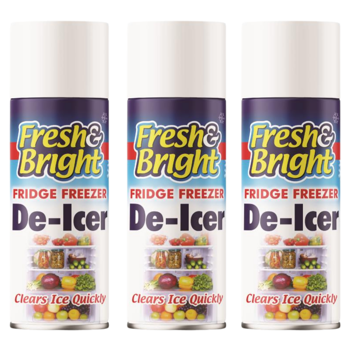3X Fridge Freezer De Icer Spray 200ml