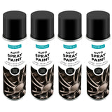 4X Overlay Satin Black Auto Professional Spray Paint 250ml