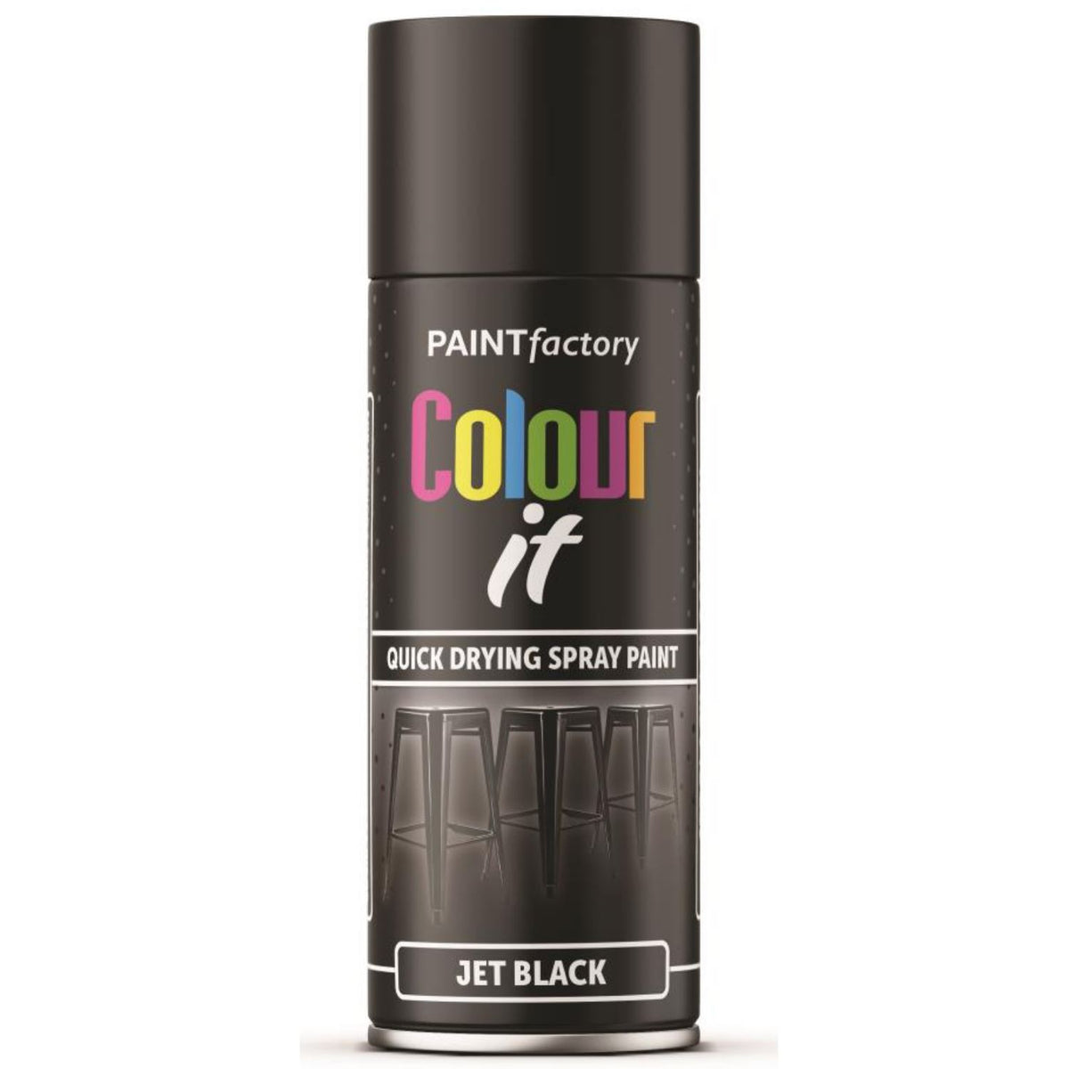 Paint Factory Jet Black Gloss Spray Paint 400ml