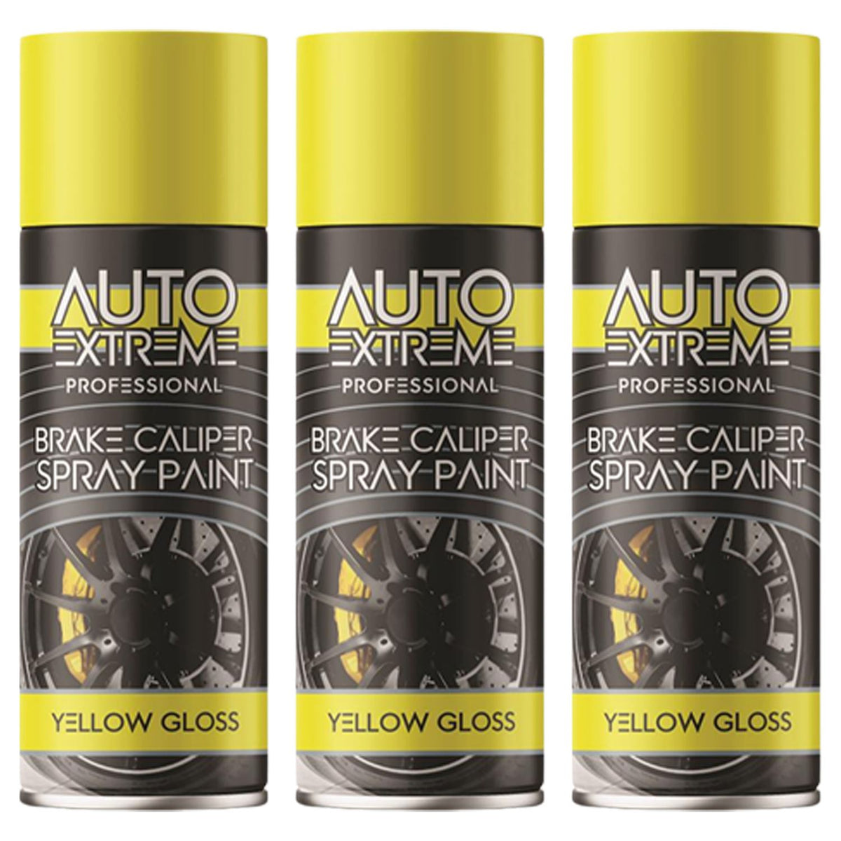 3X - Break Caliper Yellow Gloss Spray Paint 400ml Spray Paint