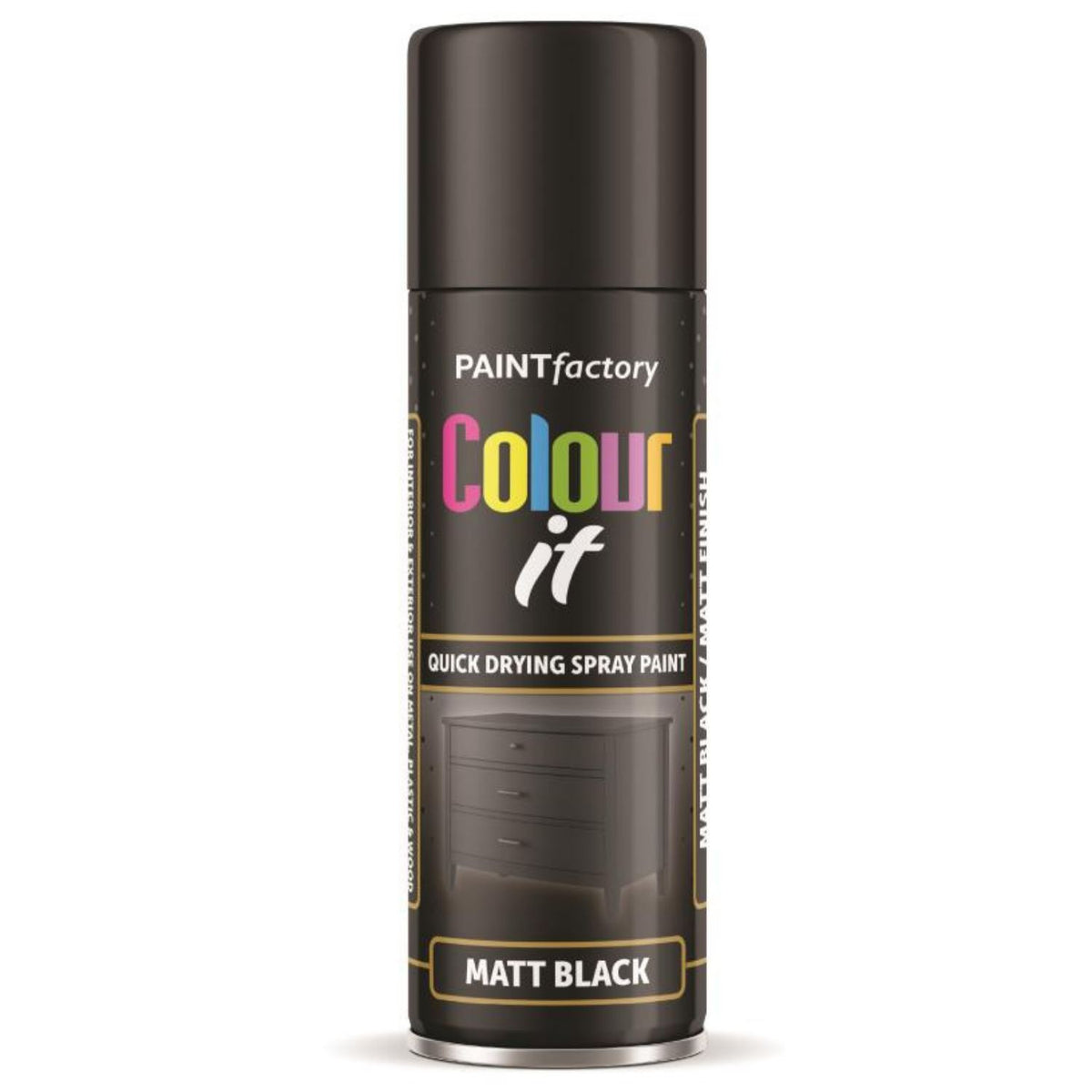 Paint Factory Black Matt Spray Paint 250ml