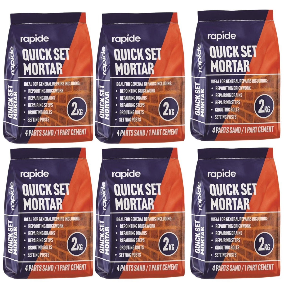 6X - Rapide Ready Mixed Concrete Mortar Bag 2Kg