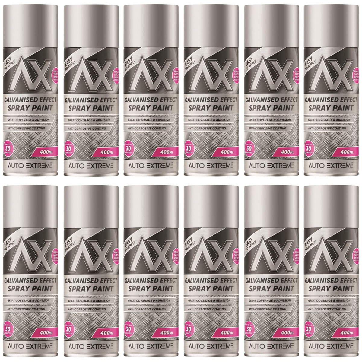 12X Paint Factory Galvanised Effect Spray Paint 400ml