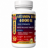 Brits Vita Vitamin D3 - 365 Tablets - 4000IU Teeth, Bone & Muscle health, Vit D
