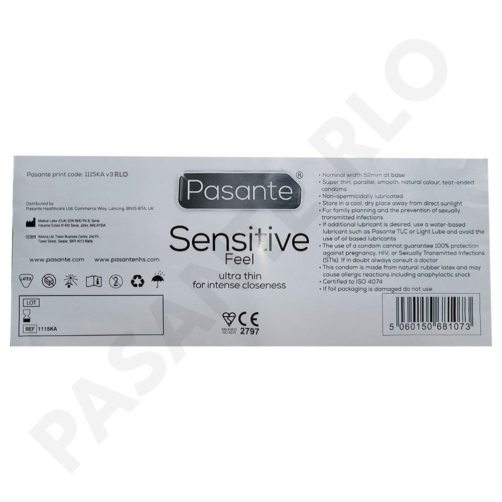 36X - PASANTE SENSITIVE FEEL INTENSE CLOSENESS LATEX SENSATION CONDOM Male Condom