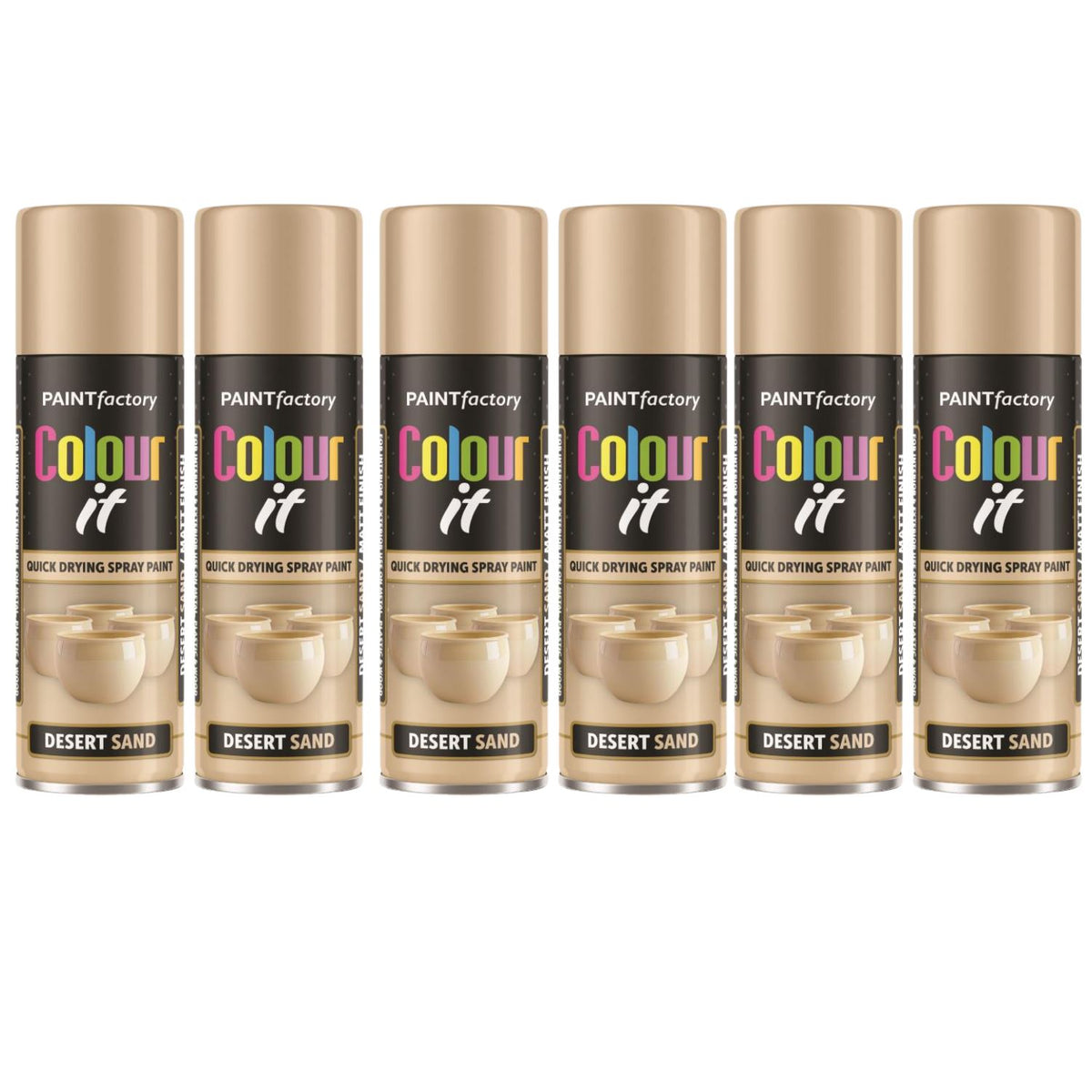 6X Paint Factory Desert Sand Matt Spray Paint 250ml