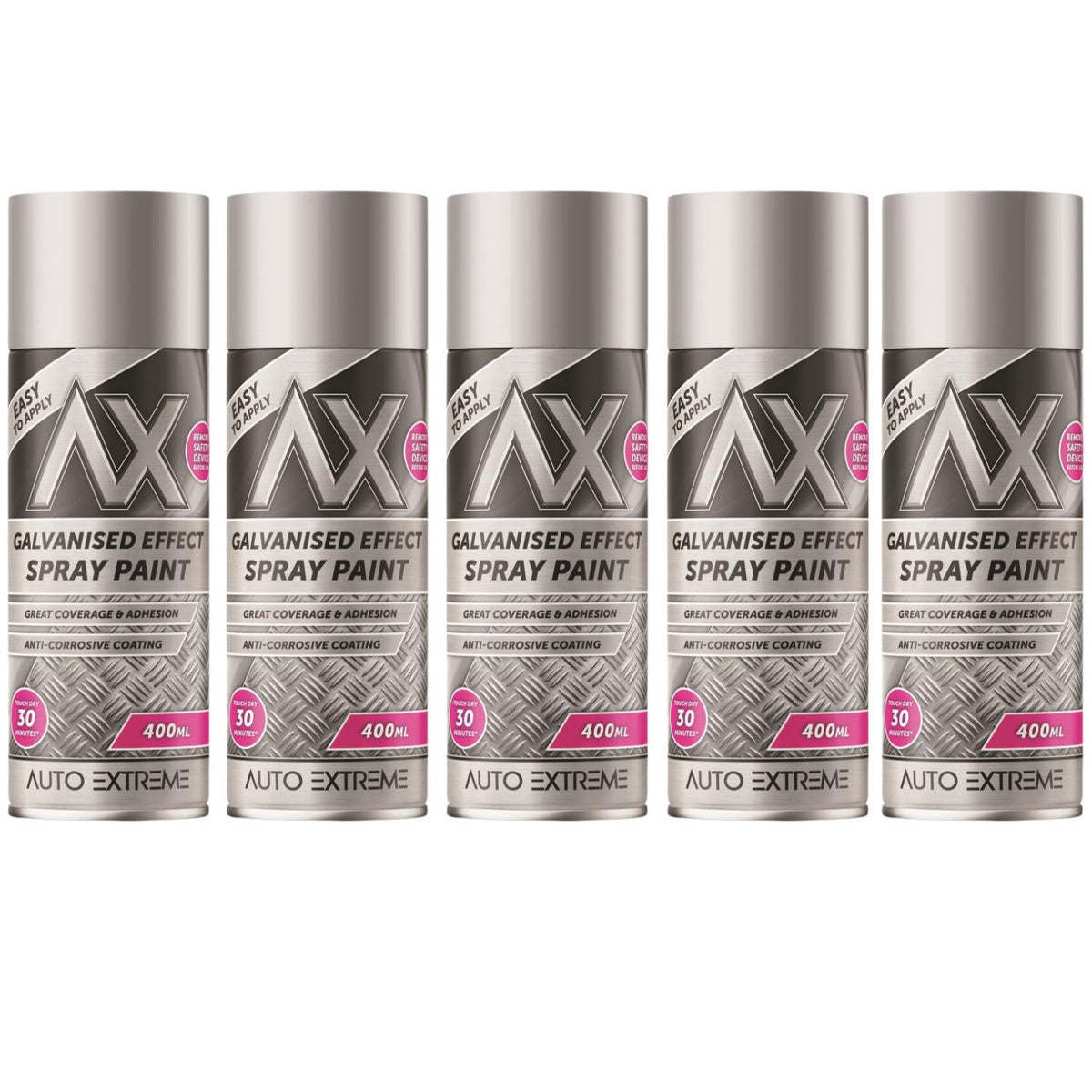 5X Paint Factory Galvanised Effect Spray Paint 400ml