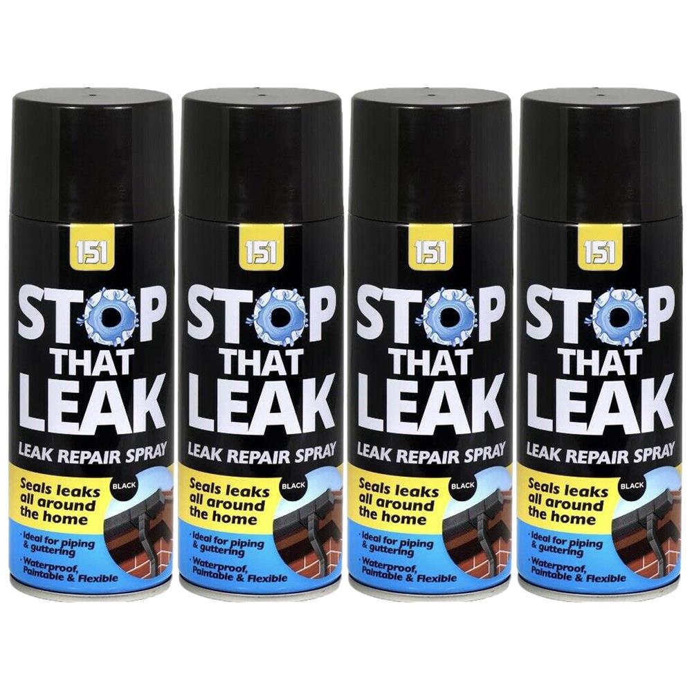 4X 151 Stop That Leak Black Spray 400ml