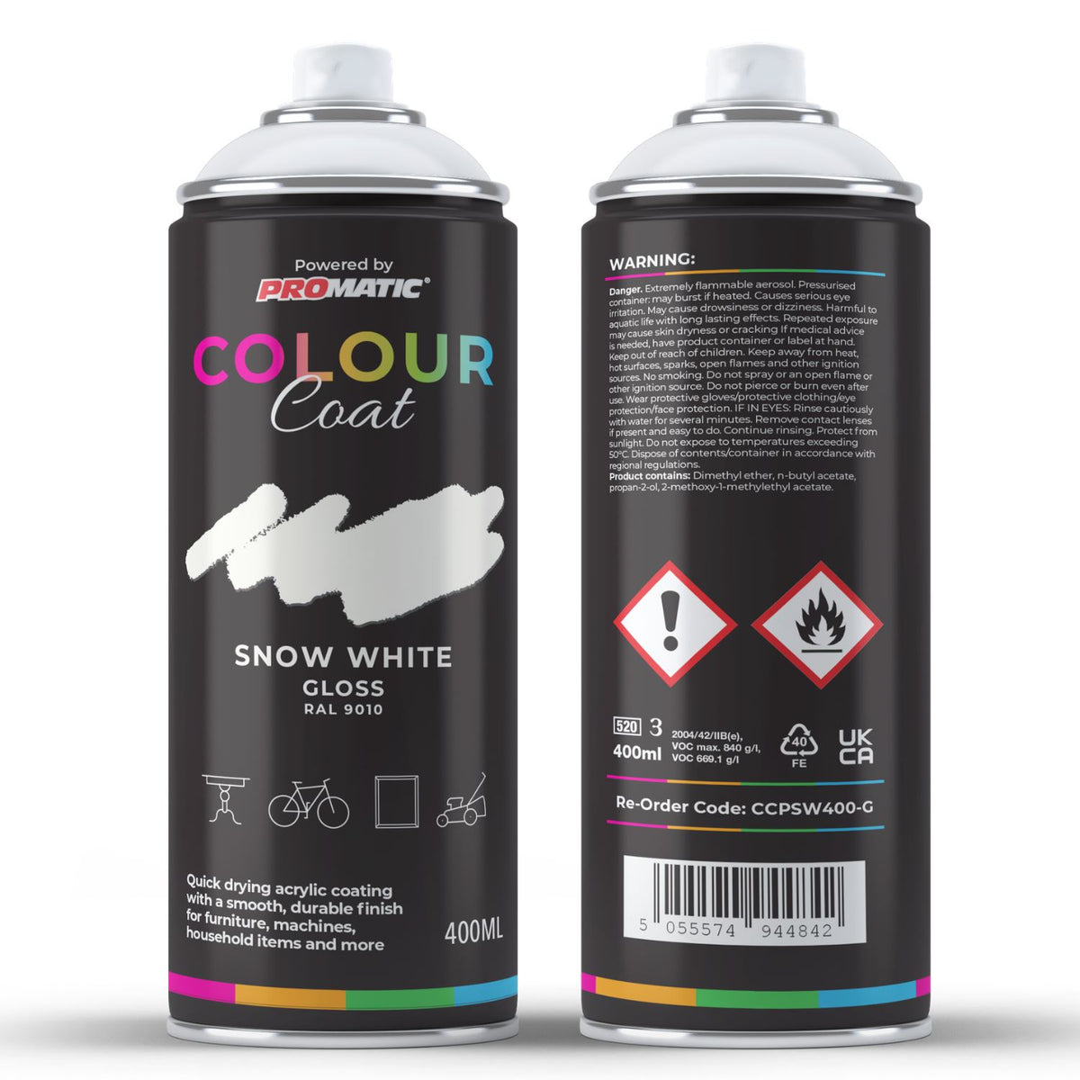 Snow White RAL 9010 Gloss Spray Paint 400ml