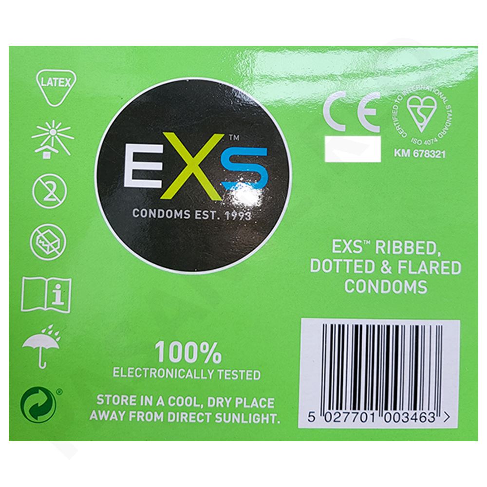 12X EXS Ribbed Condoms Male Condom