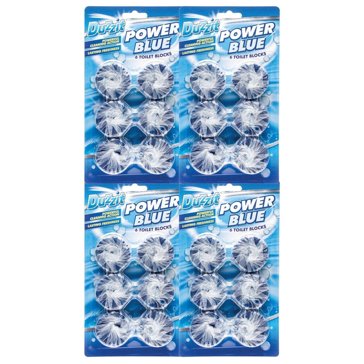 4X - Duzzit Power Blue Toilet Block 6 Pack