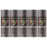 5X Paint Factory Paintgun Grey Metallic Spray Paint 400ml