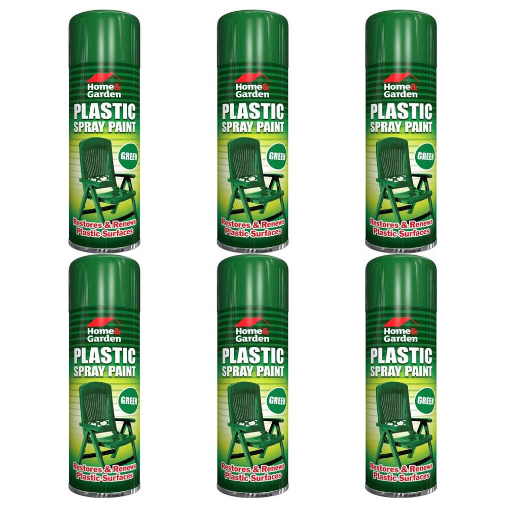6X Home & Garden Plastic Green Spray Paint 300ml