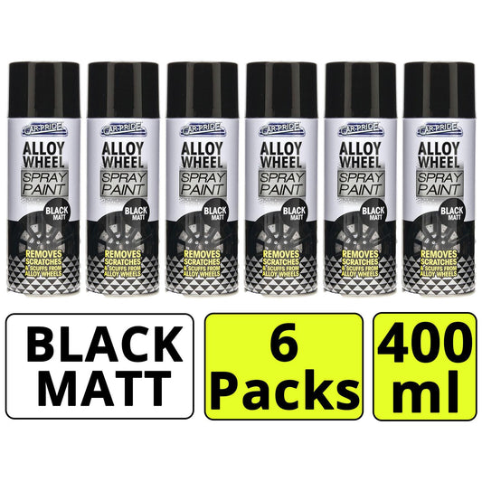 6X - Alloy Wheel Black Matt 400ml