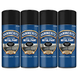 4X Hammerite Smooth Black Spray Paint 400ml Spray Paint